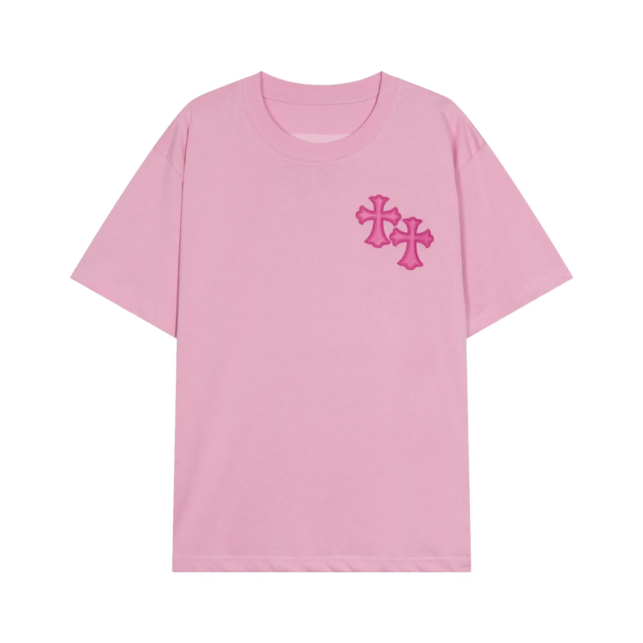 P150 Chrome Hearts Chrome Hearts Contrast Color Short Sleeves Size: SMLXL Color: White Pink Black